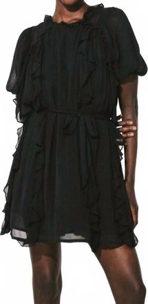 Cleobella Wallis Solid Chiffon Mini Dress In Black