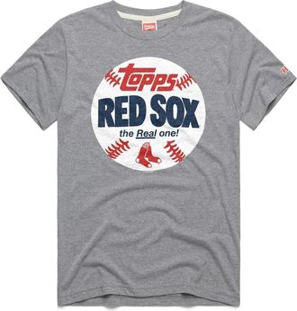 Homage Mens Homage Gray Boston Red Sox MLB x Topps Baseball The Real One Tri-Blend T-Shirt at Nordstrom, Size X-Large