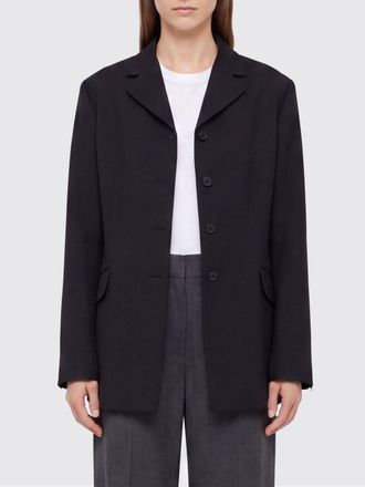 Jil Sander Cappotto corto monopetto in lana vergine con spalle scese