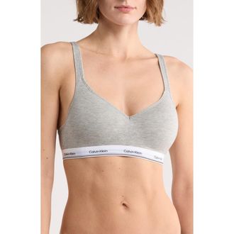 Calvin Klein Padded Wire Free Bralette in Grey Heather at Nordstrom Rack, Size Medium