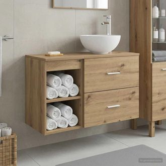 vidaXL Vidaxl Set Di Mobili Per Il Bagno 2 Pz Rovere Artigianale