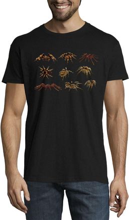 Generic Various Spiders Creepy Crawlers Scary Mens Crew Neck T-Shirt Black XX-Large