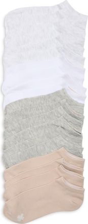 Lucky Brand Assorted 10-Pack Ankle Socks in White Grey Heather at Nordstrom Rack, Size 9/11