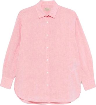 Woolrich Linnen en Katoenmix Overhemd - Dames - Overhemden - Roze - S - Katoen - Overhemden