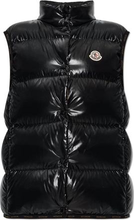 Moncler Badia Down Vest - Dames - Bodywarmers - Zwart - XS - Leer - Jassen