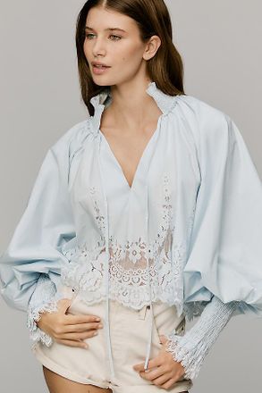 Mare Mare Lace Inset Long-Sleeve Blouse