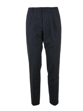 Dondup Blue Ralp Flannel-Texture Cotton-Blend Trousers