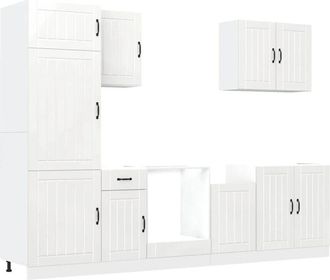 vidaXL Vidaxl - Mueble Cocina Lucca Blanco De Alto Brillo 7 Pzas