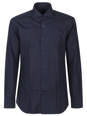 Barba Long Sleeve Patterned Cotton Shirt