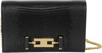 Elisabetta Franchi Bolso de Hombro Efecto Lagarto - Bags - Mujer - Negro - ONE SIZE