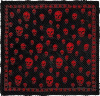Alexander McQueen Alexander McQueen, Silky Scarves, female, Black, Size: ONE SIZE Pleated Scarf