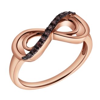 LuvMyJewelry Linora Sterling Silver 0.08 Ct Natural Diamond Infinity Ring