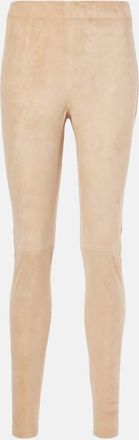 Joseph Mid-rise suede leggings
