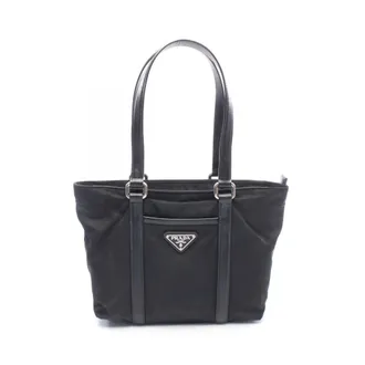 Prada Black Nylon Saffiano Handbag Tote Bag (Pre-Owned)