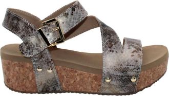 Volatile Womens Biloxi Sandal In Rosegold Snake