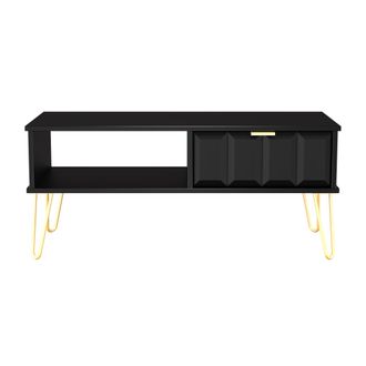 Welcome Furniture Hanover Ready Assembled 1 Drawer Coffee Table in Deep Black & Black Matt - Welcome Furniture | TJ Hughes