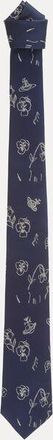 Vivienne Westwood Tie 7cm Flower & Orb Navy Blue Men