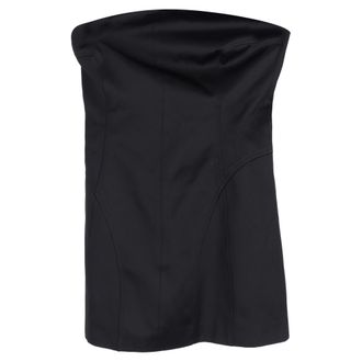 Khaite Janna Mini Strapless Dress in Black Cotton