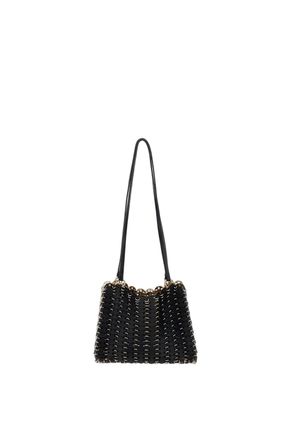 Paco Rabanne Sequined Shoulder Bag With Structured Shape And Leather Handles
