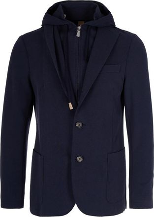 Eleventy Single-Breasted Blazer - Heren - Blazers - Blauw - L - Katoen - Jassen