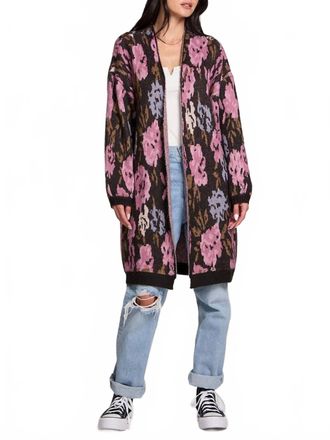 Saltwater Luxe Emer Long Open Floral Sweater In Multi