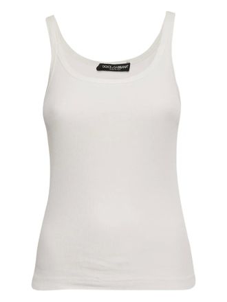 Dolce & Gabbana ribbed cotton tank top - White