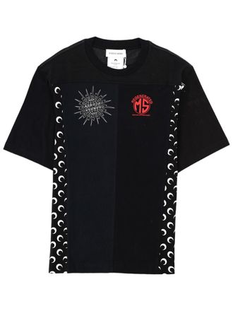 Marine Serre Black Patchwork Crescent Moon T-Shirt