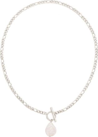 Petit Moments Jade Freshwater Pearl Toggle Necklace in Silver at Nordstrom