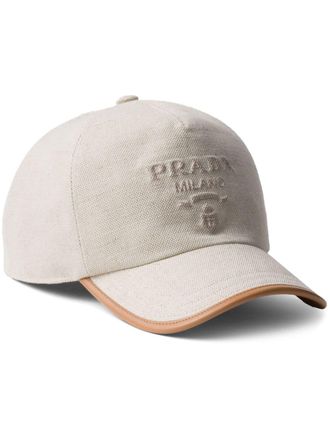 Prada Cappello da baseball con logo goffrato - Toni neutri
