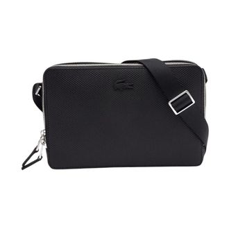 Lacoste Chantaco Sacoche - Dames - Tassen - Zwart - Maat: ONE Size Leer