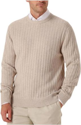 Profuomo Beige Wolmix Crew Neck Pullover - Heren - Ronde hals truien - Beige - 2XL - Wol - Truien & Vesten