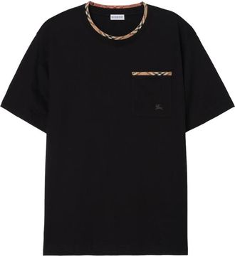Burberry Check Trim Cotton T-shirt