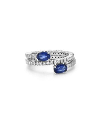 Forever Creations Forever Creations 14K 2.40 Ct. Tw. Diamond & Sapphire Flexible Wrap Ring