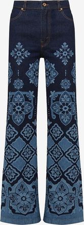 La DoubleJ Ausgestellte Jeans aus bedrucktem Denim The Flare Jean