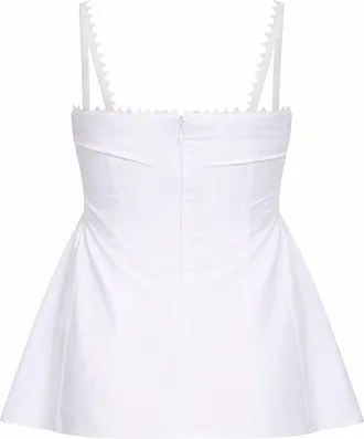 Jacquemus Womens Peplum Camisole Top White Cotton