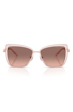 Michael Kors Sea Island 55mm Gradient Butterfly Sunglasses in Raspberry/grey Black at Nordstrom