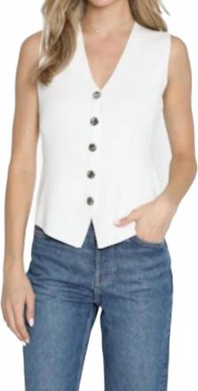 Drew Juno Button Front Vest In White