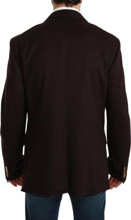 Dolce & Gabbana Mens Bordeaux Cashmere Coat Taormina Blazer Elastane Clothing