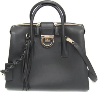 Ferragamo Pre-owned Handbags, female, Black, Size: ONE SIZE Pre-owned Leather handbags