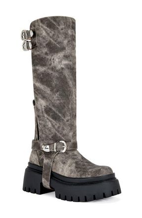 Azalea Wang Rampage Knee High Platform Boot in Brown Multi at Nordstrom, Size 6.5