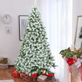 Costway Costway 225 Cm &Aacute;rbol De Navidad Artificial Con Soporte De Metal,agujas De Pvc De 1364 Puntas,nieve Decorativa Navidad