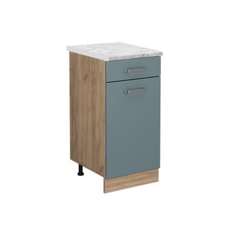 Vicco Mueble Bajo De Cocina R-line, Gris Azulado, 40 Cm Et M&aacute;rmol, Vicco