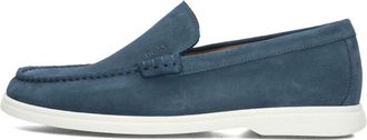 HUGO BOSS Schoenen, Heren, Blauw, 41 EU, Su&egrave;de, Blauwe Su&egrave;de Loafers voor Heren