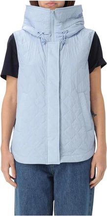 Peuterey Quilted Hooded Vest Elegant Blue Blazer