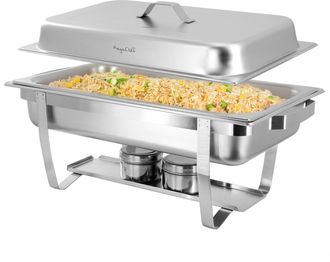 MegaChef 9.5 Quart Stackable Stainless Steel Professional Chafing Dish/Food Warmer/Buffet Server Serving Dish