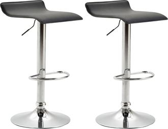 Clp Clp - Set De 2 Taburetes Dyn V2 En Simil Cuero Negro Cromado