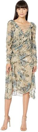 Preen Preen by Thornton Bregazzi Scarlet Dress Womens Ivory Bouquet V-Neck RED44