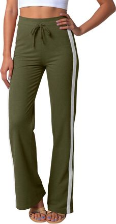 Generic Wide Leg Joggers for Women Elasticated High Waist White Stripe Running Casual Loose Sweatpants Activewear Trousers Tracksuit Bottoms Workout Gym Yoga 