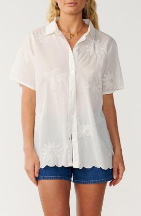 Rip Curl Bossa Nova Embroidered Shirt in Bone at Nordstrom, Size Xx-Large