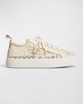 Chlo&eacute; Lauren Logo Lace Low-Top Sneakers